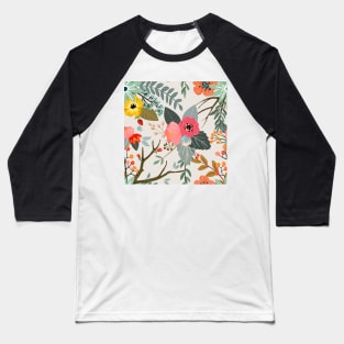 Blooming peony flower pattern Baseball T-Shirt